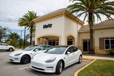  Tesla EV rentals at Hertz