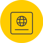 Passport with globe icon