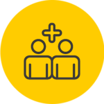 People with plus sign icon