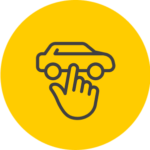 Hand selecting a car icon