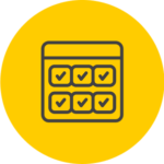 Calendar with checkmarks icon
